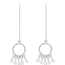Load image into Gallery viewer, Diamante S925 Silver Thread Through Drop Earrings
