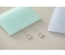 Load image into Gallery viewer, Diamante S925 Silver Thread Through Drop Earrings
