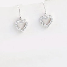 Load image into Gallery viewer, Diamante Heart Shape Short Drop Earrings

