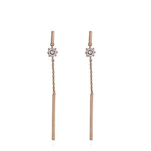 Long Diamante Chain Tassel Earrings