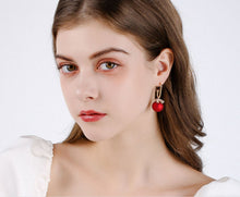 Load image into Gallery viewer, Red and White Chritsmas Bauble Drop Earrings
