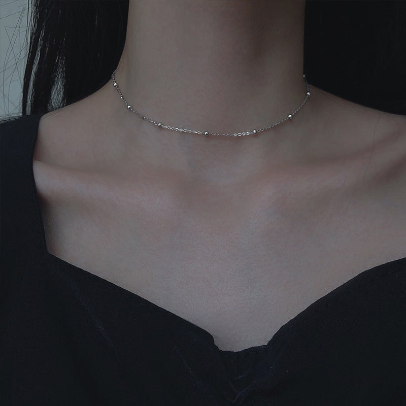 Bead Chain Necklace in Gold Plated Silver, Dot Chain Choker
