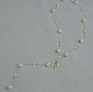 Handmade 14K Gold Plated Silver Pearl Plato Choker Necklace