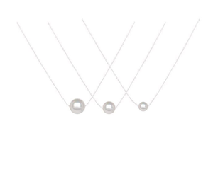 White Gold Plated Choker Chain With Pearl 6mm 8mm Necklace