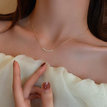 Load image into Gallery viewer, Mini Pearl Chain Necklace Choker Gold Plated Silver
