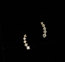 Load image into Gallery viewer, Mini Rhodium Diamante Cuff Earring Gold Plated Silver
